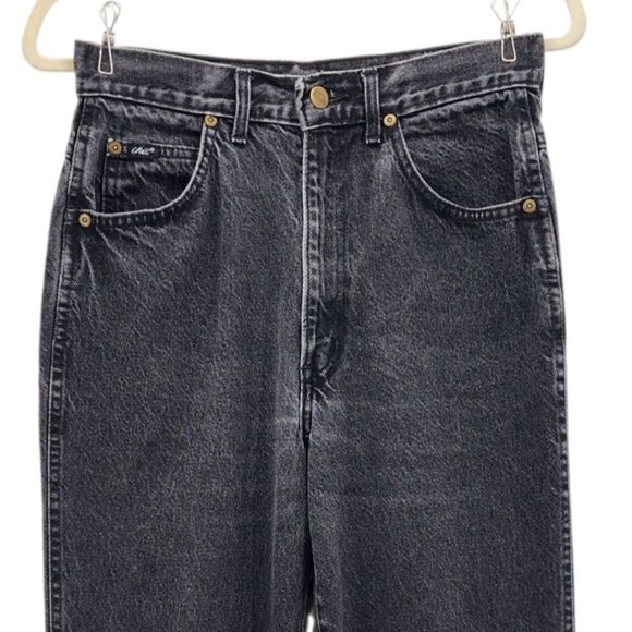 Vintage Chic Womens 10 Jeans High Rise Mom Barrel Distressed Black Nineties - Picture 2 of 8